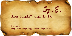 Szentgyörgyi Erik névjegykártya