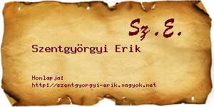 Szentgyörgyi Erik névjegykártya