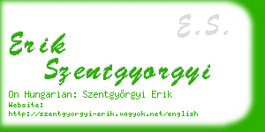 erik szentgyorgyi business card
