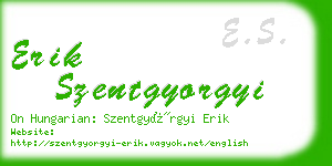 erik szentgyorgyi business card